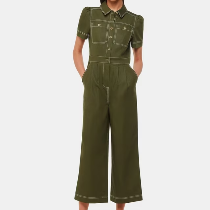 Whistles , Della Utility Contrast Stitch Jumpsuit