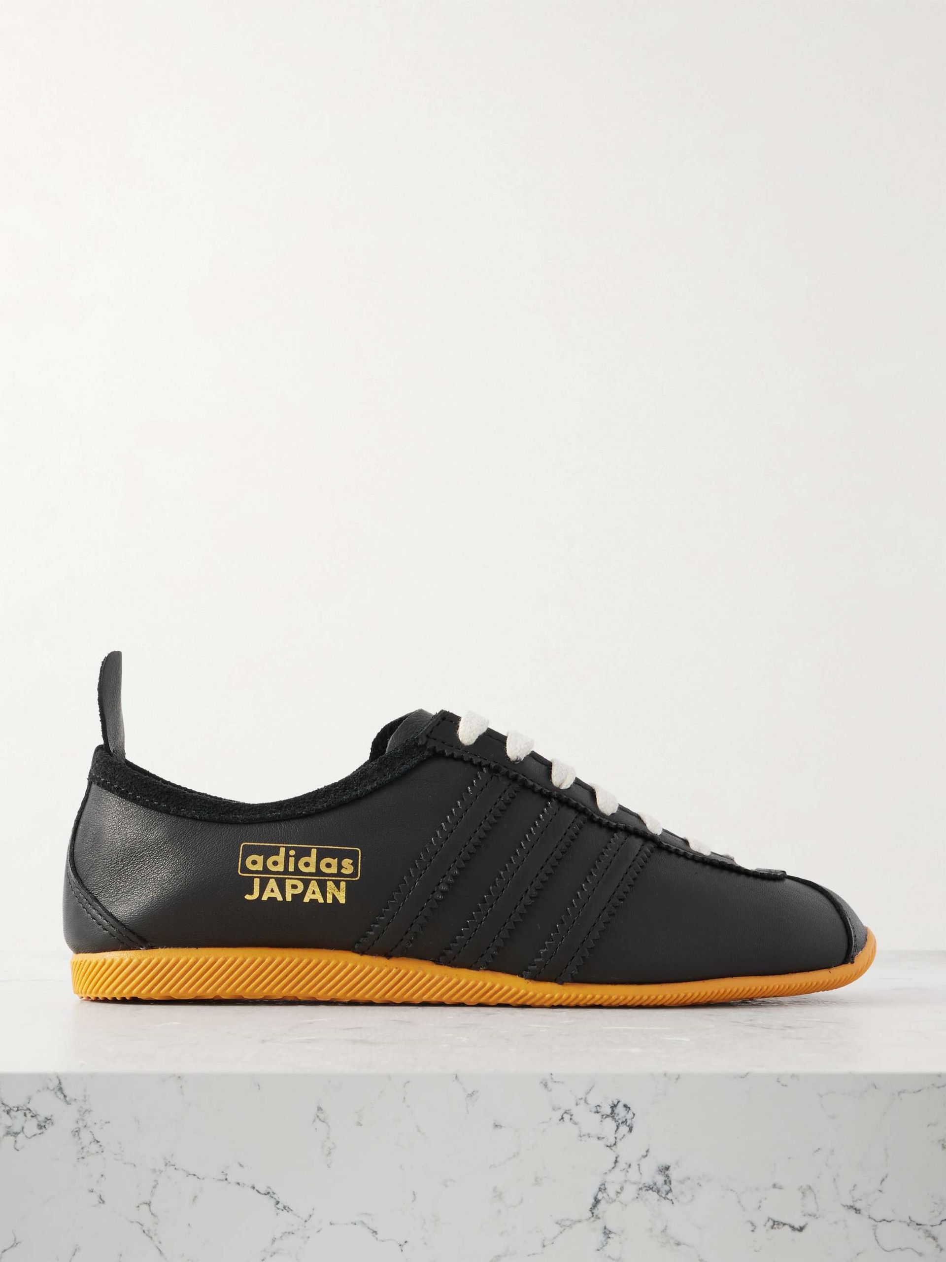 Japan Suede-Trimmed Leather Sneakers