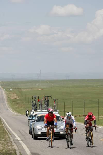 The three leaders still had a bit of a lead approaching the category 2 climb.