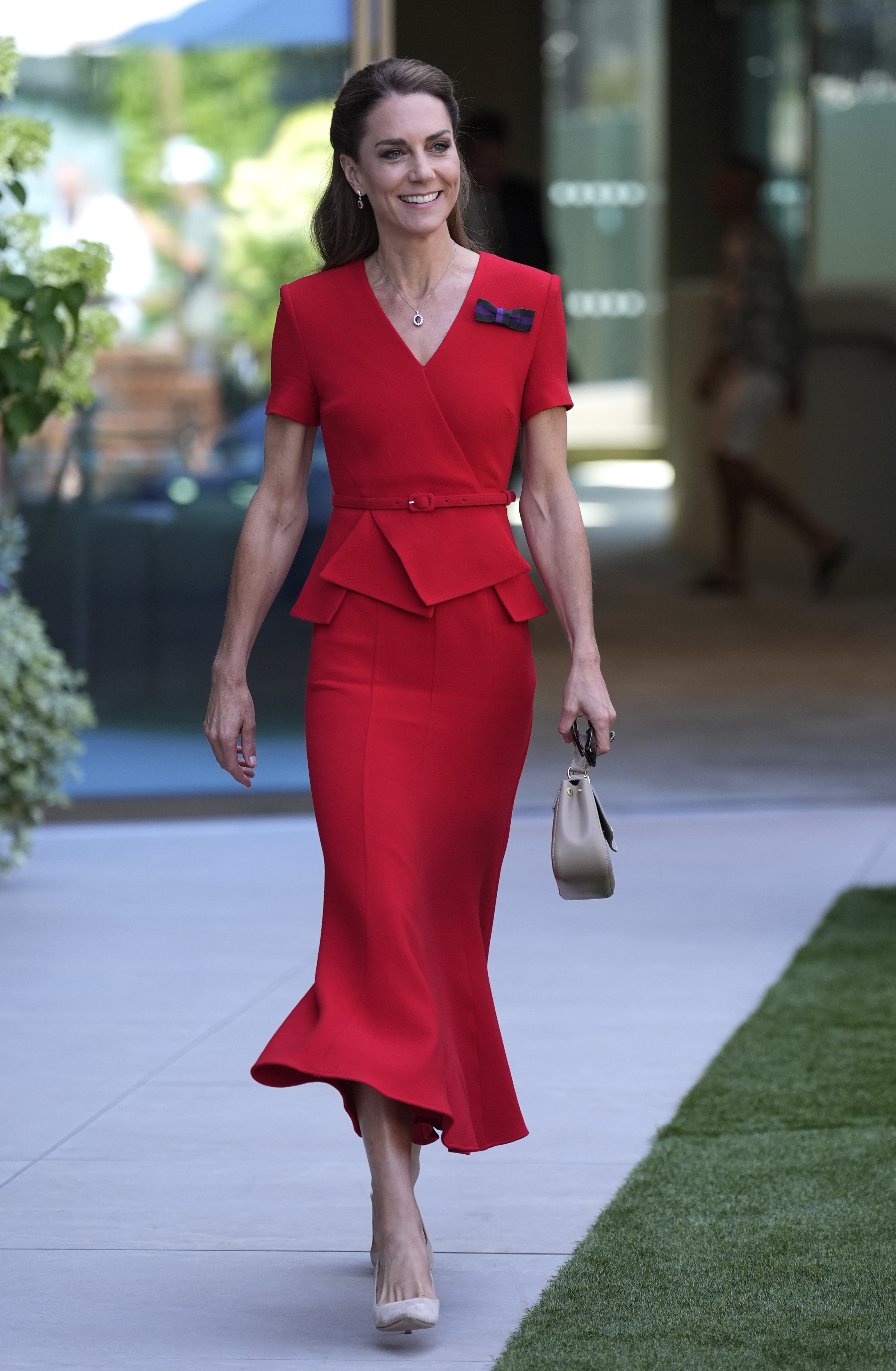 Princess Kate wearing a red dress at Wimbledon 2026