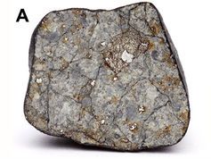Chelyabinsk meteorite, measuring about 4cm in diameter, showing shock veins.