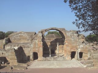 Some of the large baths at Hadrian's Villa that were excavated in the 1930s.
