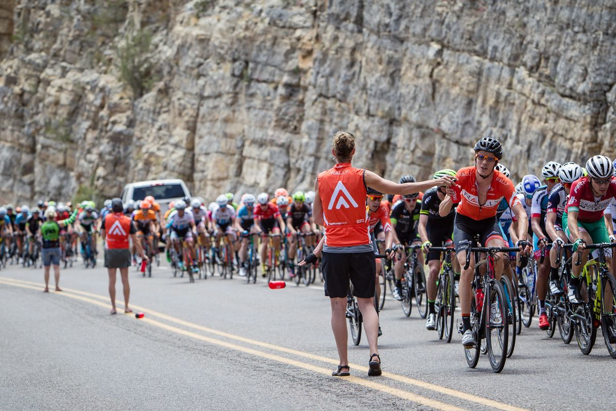 The men hit the feed zone
