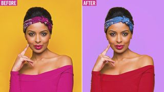 Make hue/saturation Photoshop Elements adjustments to change colors easily