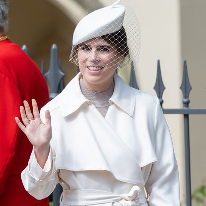 WINDSOR, ENGLAND - APRIL 20: Princess Eugenie attends the Easter service at St George's Chapel on April 20, 2025 in Windsor, England. (Photo by Samir Hussein/WireImage)