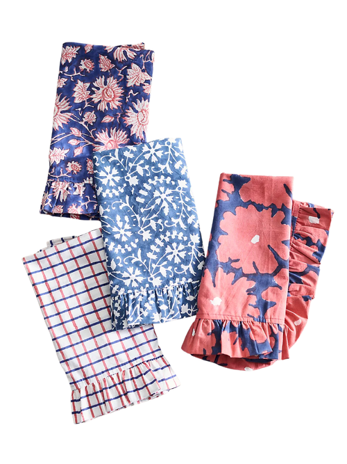 Americana Ruffle Cotton Napkins, Set of 4