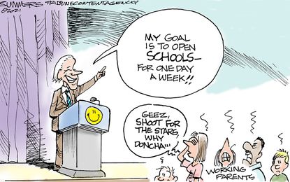 Political Cartoon U.S. biden covid school openings