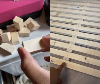 Spacers and glueing slats