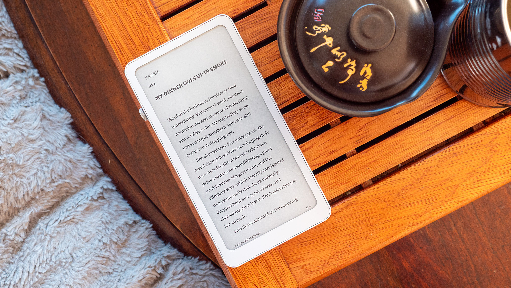 Reading Percy Jackson via the Google Play Books app on a DuRoBo Krono