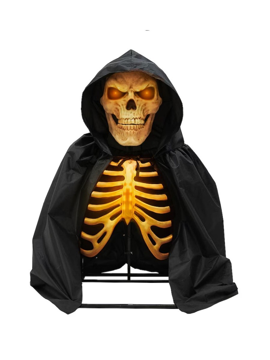 BRAND, Haunted Living 5-ft Freestanding Motion Activated Talking Lighted Skeleton Animatronic