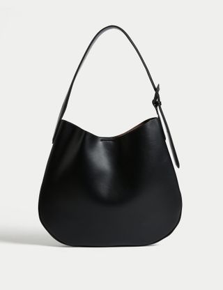 Faux leather shoulder bag