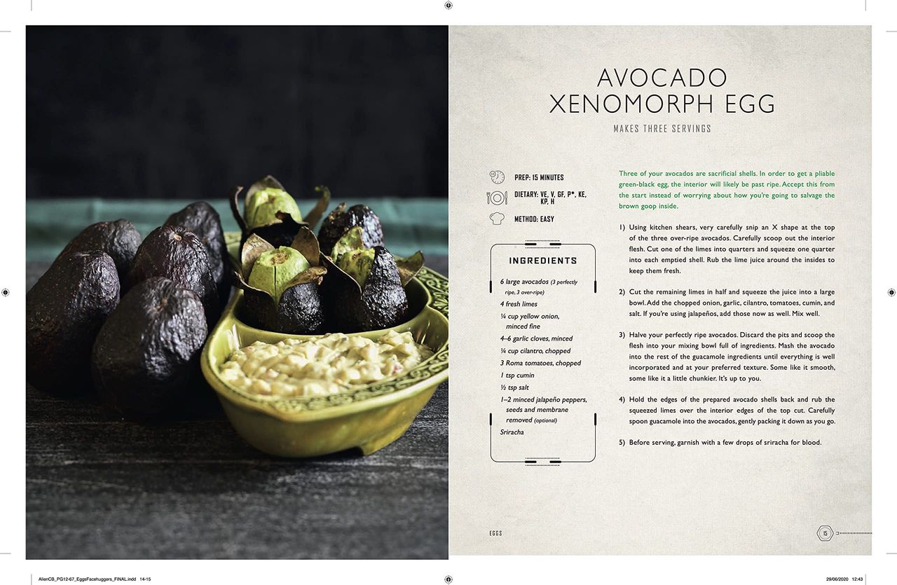 A cosmic recipe from a "Alien: The Official Cookbook" by Chris-Rachael Oseland.