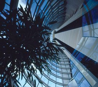 The Westin Warsaw, Poland glass elevator enclosure, 2003.