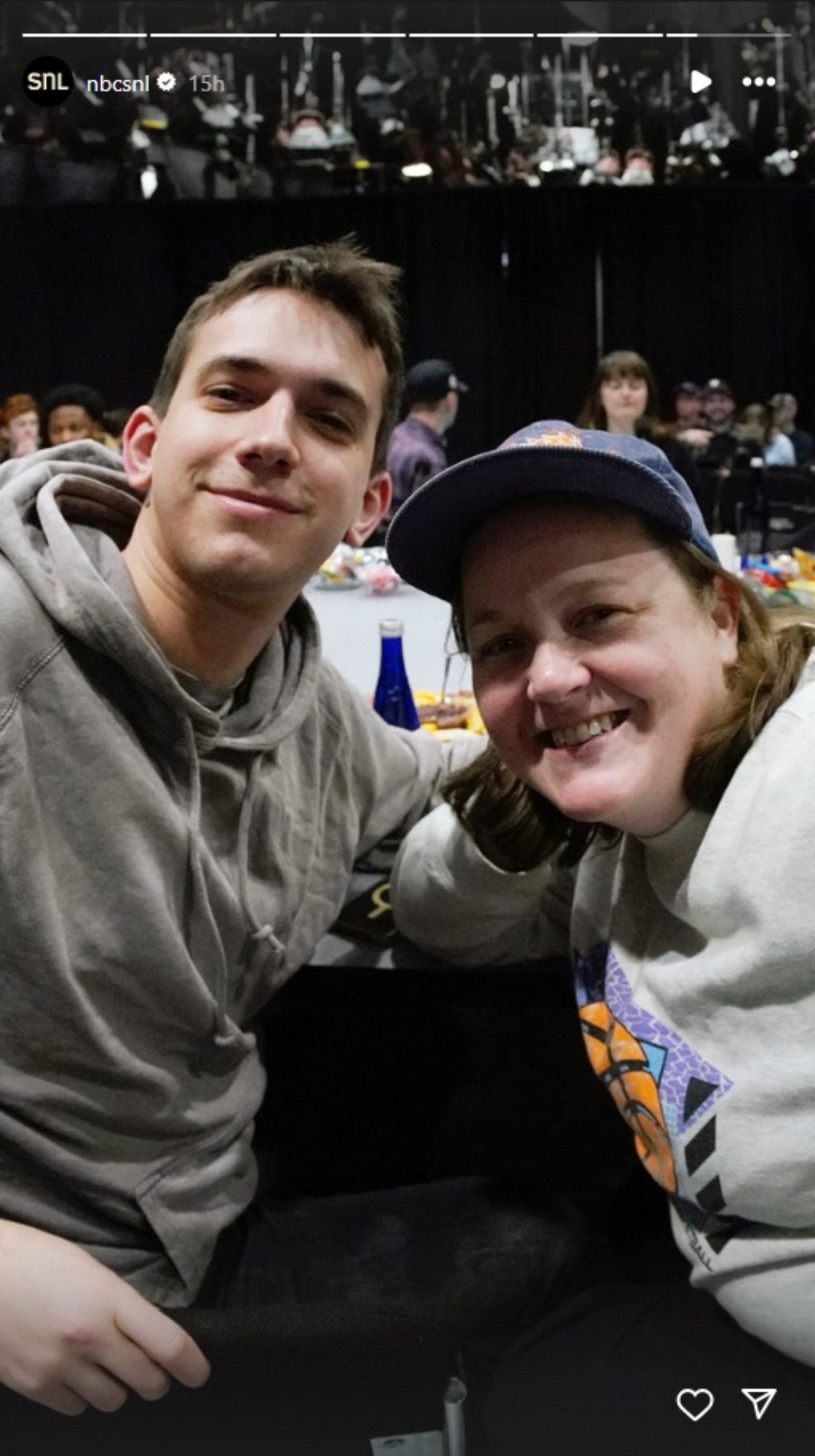 Molly Kearney next to Andrew Dismukes at SNL read through