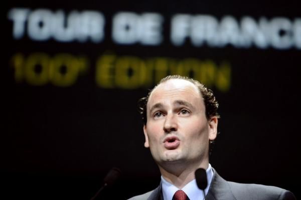 Jean-Etienne Amaury, the ASO president, speaks at the 2013 Tour de France route presentation