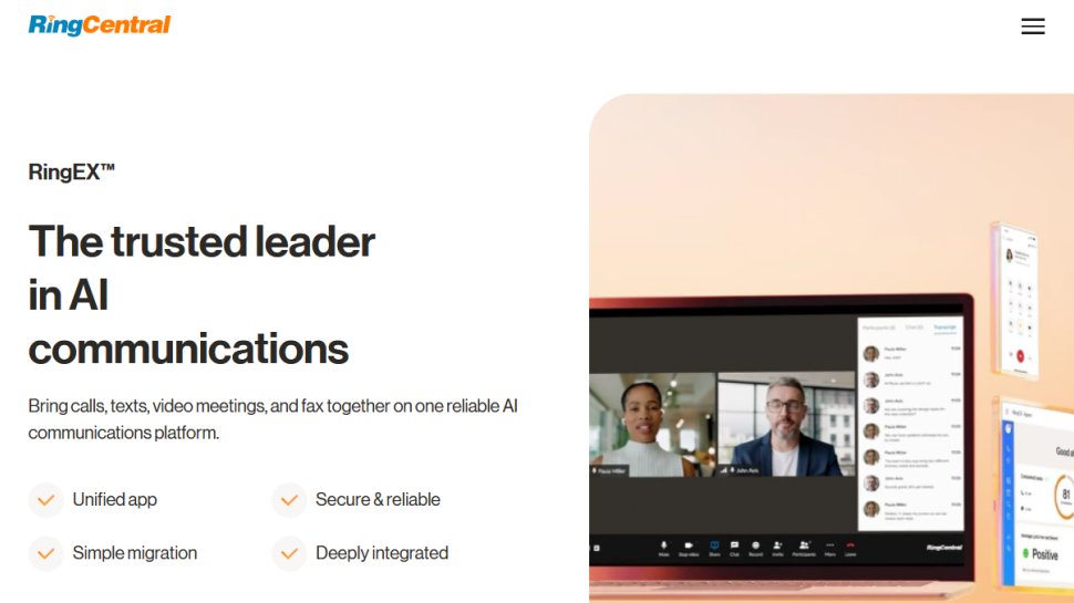 RingCentral RingEx website screenshot (January 2026).