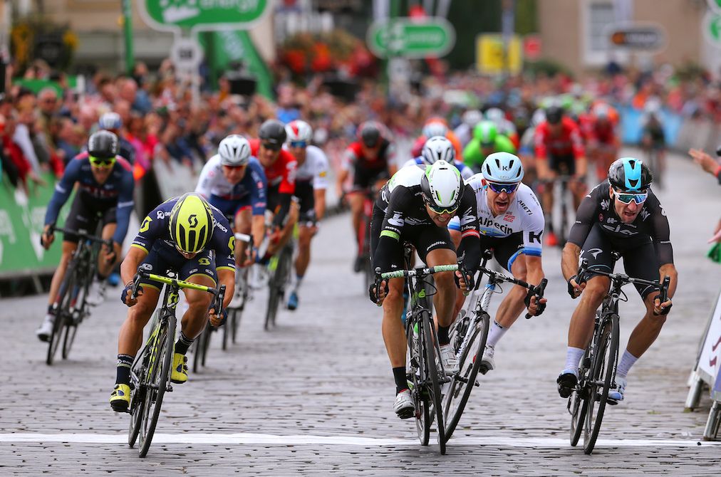 Caleb Ewan wins stage 1 of the Tour of Britain.