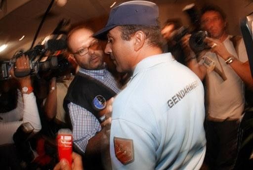 French gendarmes have had a busy 48 hours, here they are holding