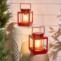 Home Reflections Set of (2) 6" Indoor/Outdoor Metal Lanterns Home Reflections Set of (2) 6" Indoor/Outdoor Metal Lanterns