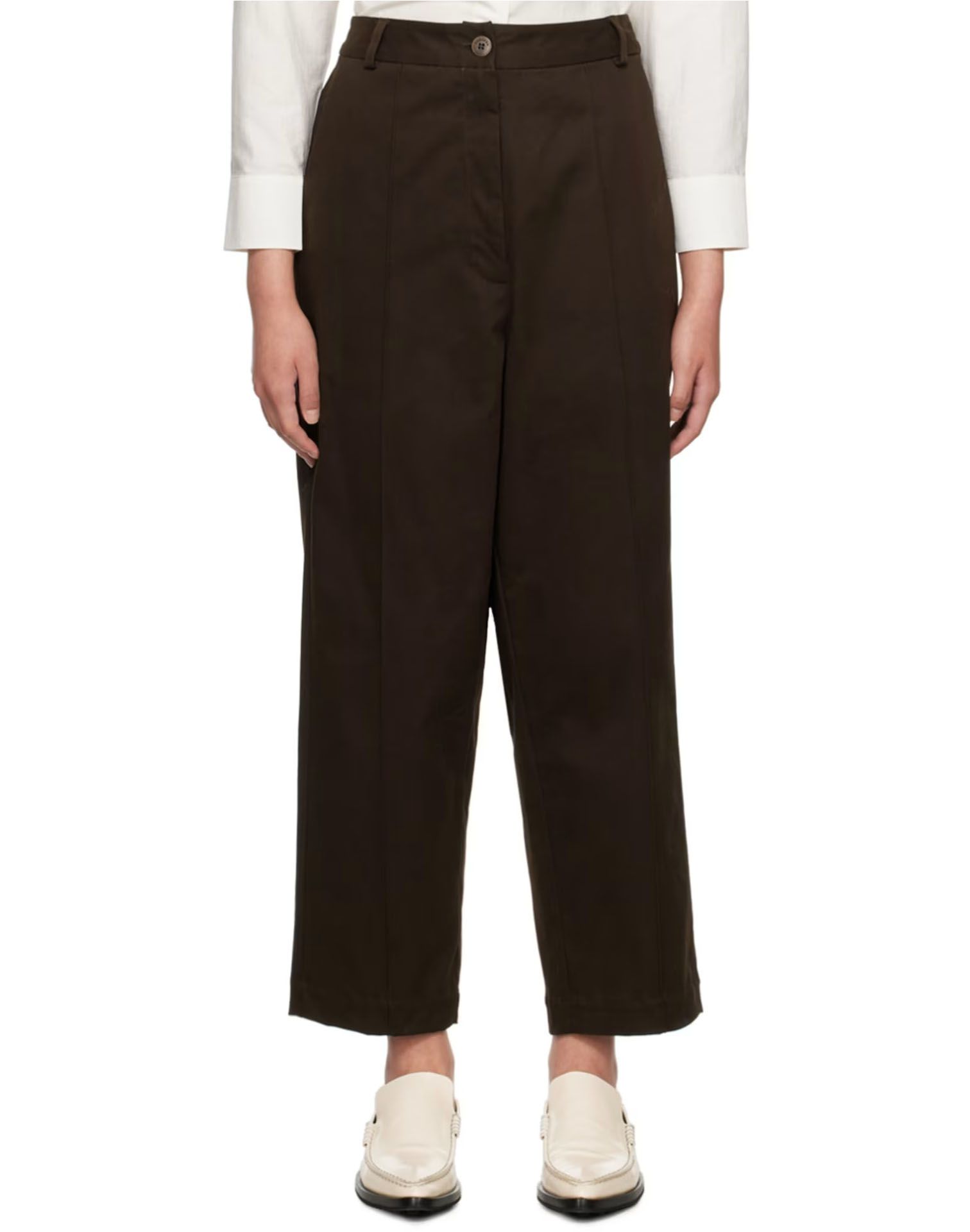Brown seam trousers