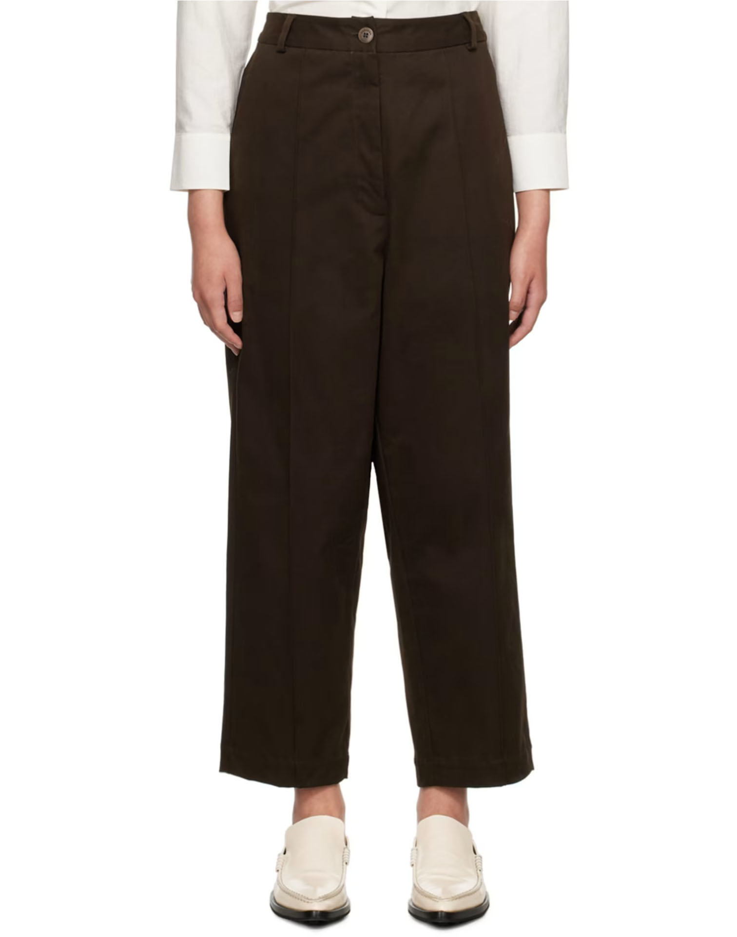 Brown seam trousers
