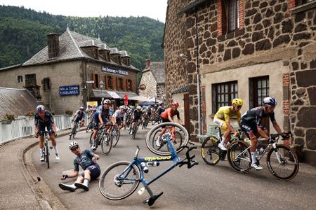 A crash at the 2024 Tour de France