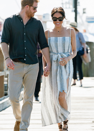 Prince Harry, Duke of Sussex and Meghan, Duchess of Sussex visit Kingfisher Bay Resort on October 22, 2018 in Fraser Island, Australia