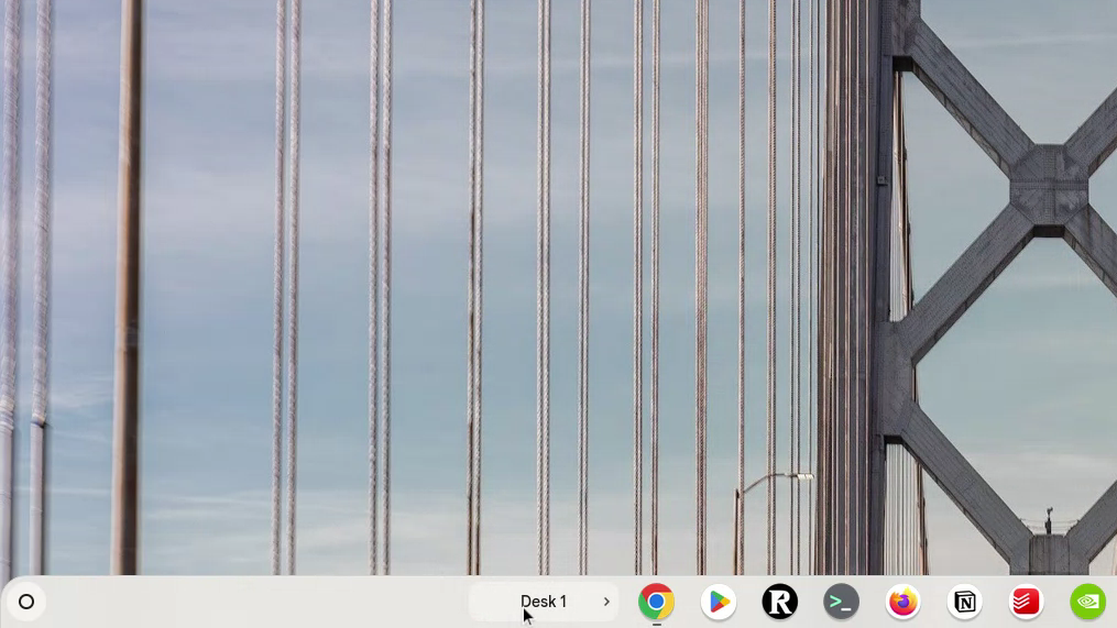 Click the arrow to switch between Virutal Desks in ChromeOS 120