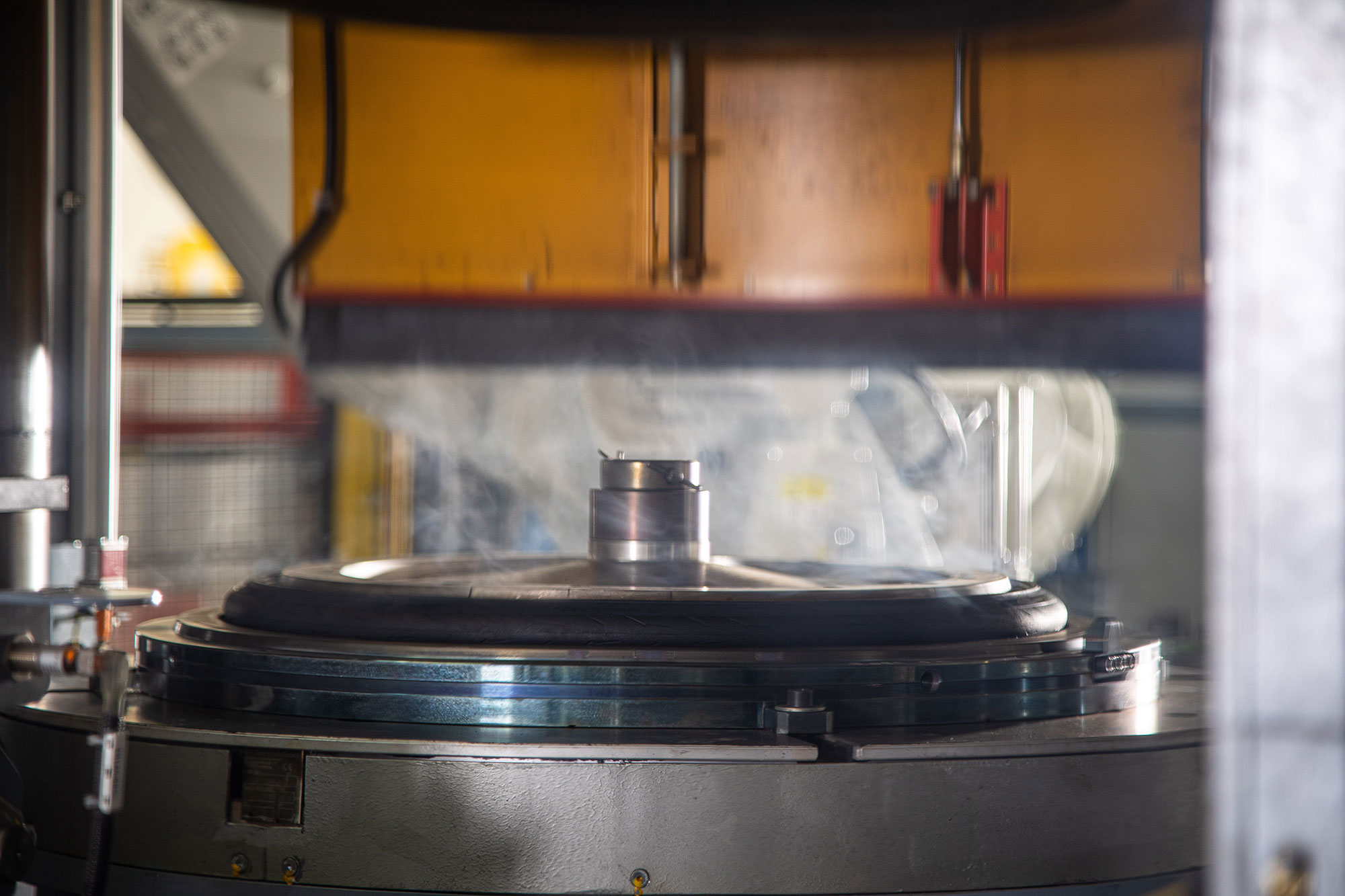 Curing press at Pirelli Bollate factory