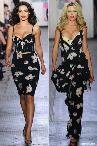 Kelly Brook & Abbey Clancy flaunt curves on Giles catwalk - London Fashion Week, pregnant, size zero, model, modelling, runway, spring/summer 2011, show, collection, see, pics, pictures, fashion, news, Giles Deacon, Marie Claire