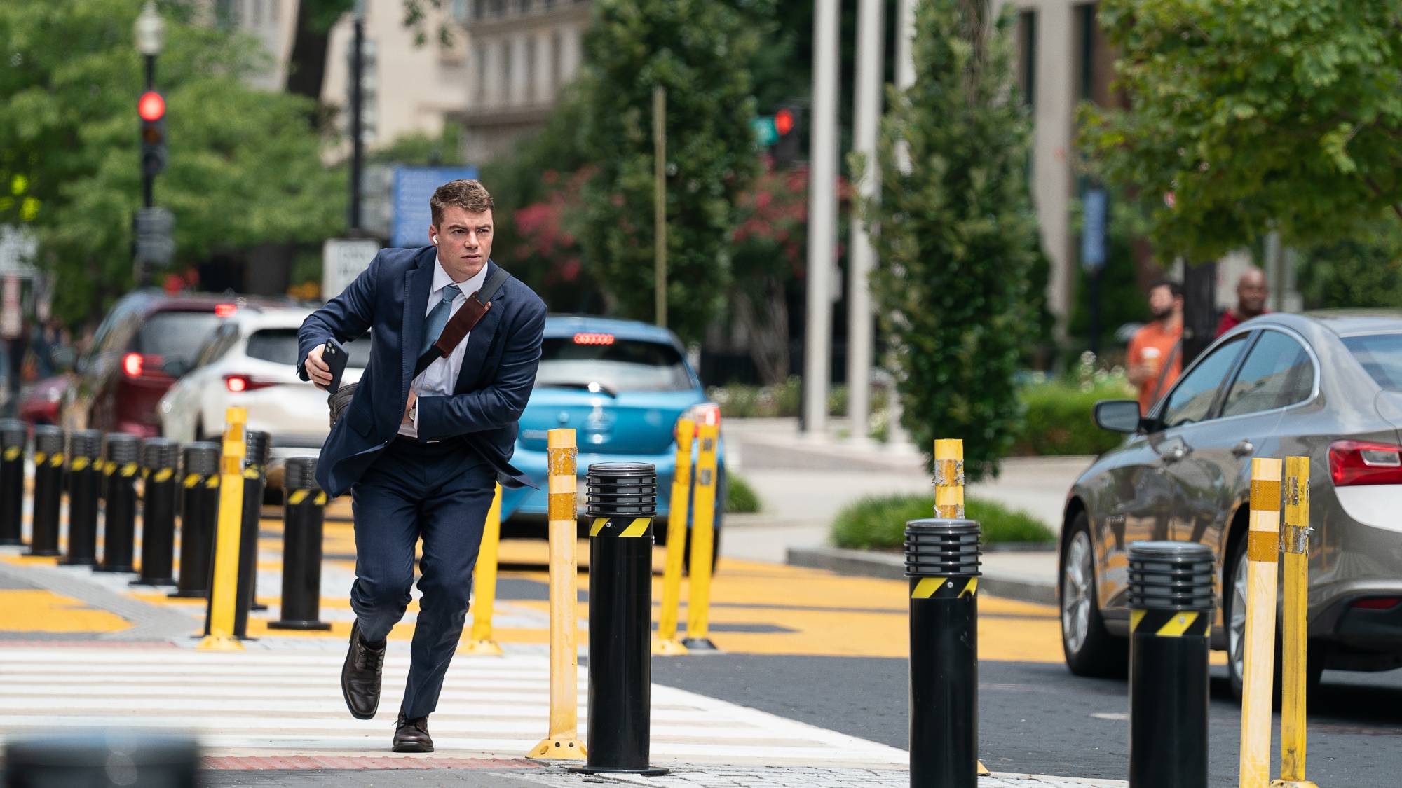 Gabriel Basso as Deputy National Security Advisor Jake Baerington in &quot;A House of Dynamite&quot;
