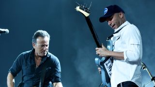 Bruce Springsteen and Tom Morello onstage in 2015