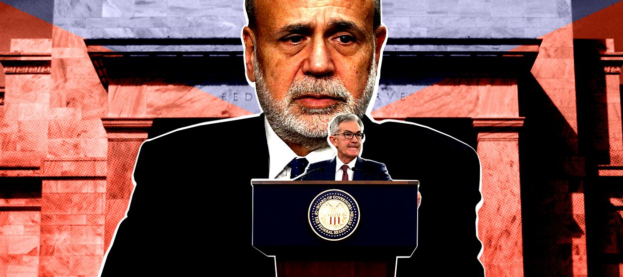 Ben Bernanke and Jerome Powell.