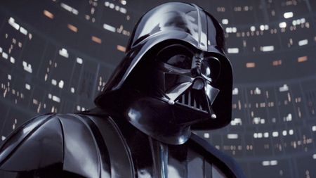 Darth Vader as he appears in the famous 'I'm your father' scene from Empire Strikes Back. 