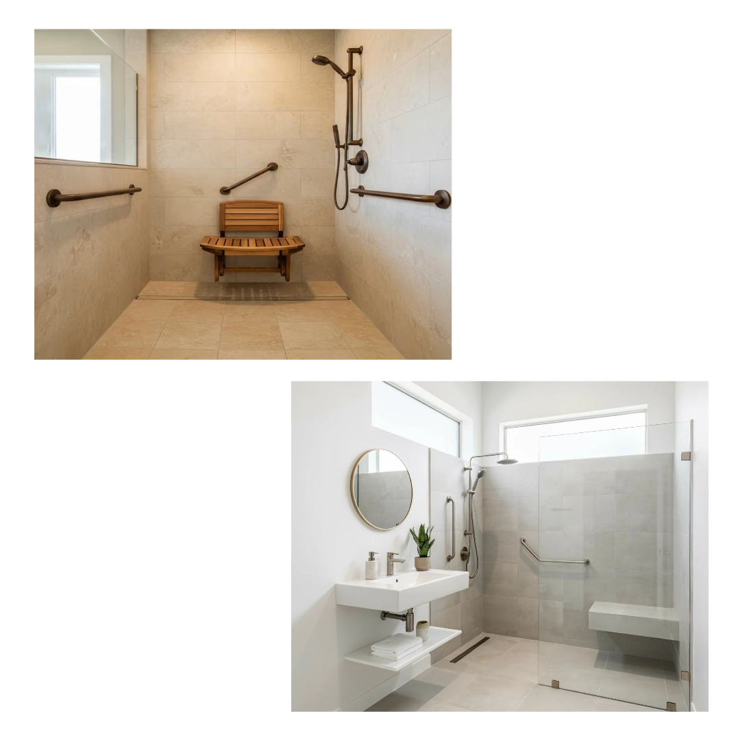 Zero-Threshold "wet room" bathroom