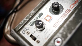 Close up of a Boss CE-1 Chorus pedal