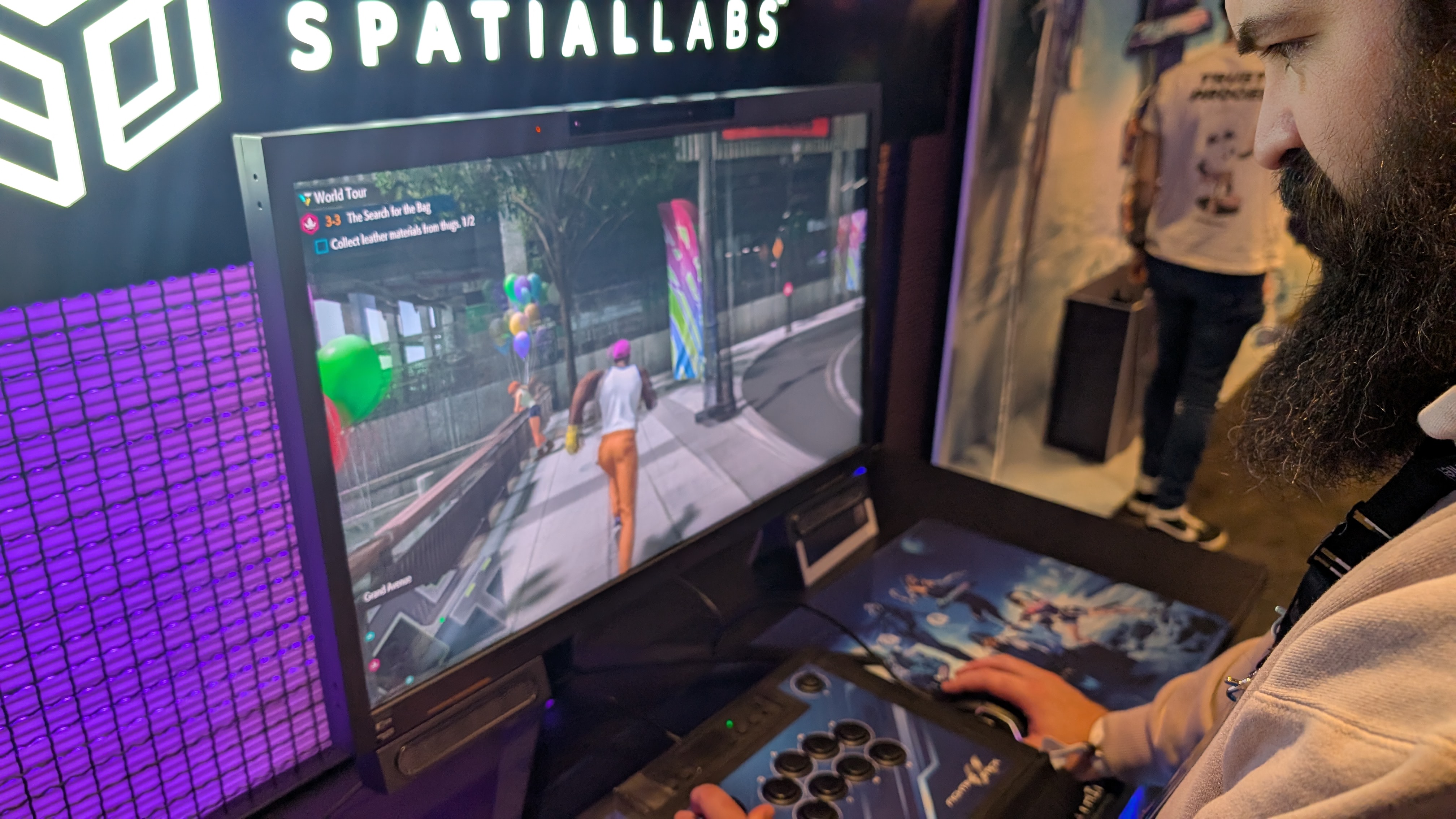 A person playing Street Fighter 6 on an Acer SpatialLabs monitor at IEM Katowice.