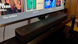 Sony HT-S2000 soundbar on TV stand