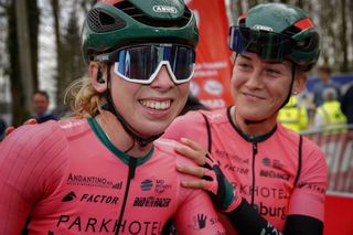 Lorena Wiebes (Parkhotel Valkenburg) is all smiles after winning the 2019 Nokere Koerse