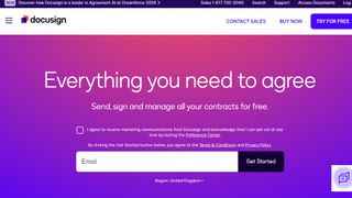 Website screenshot for DocuSign.