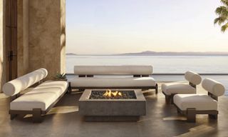 RH Outdoor Vigo Sofa and Chair in Bronze Aluminum