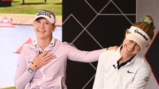 Jessica Korda (left) shares a joke with Nelly during an interview in March 2023