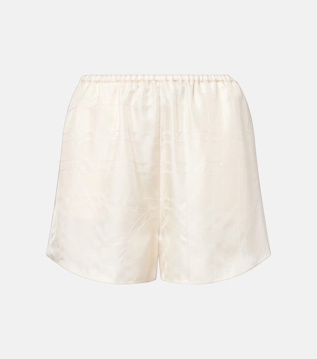 Logo Silk Twill Shorts in Grey - Toteme