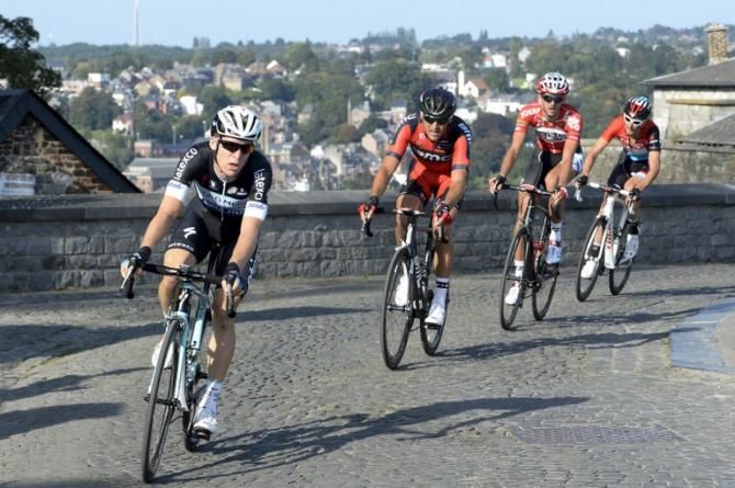 Jan Bakelants (Omega Pharma-Quickstep) leads the attacks