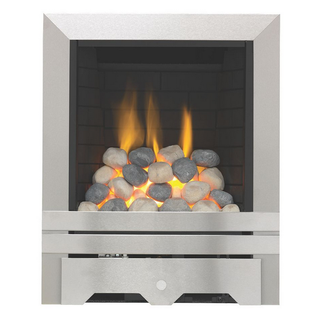 Focal Point Lulworth Stainless Steel Rotary Control Gas Inset Full Depth Fire