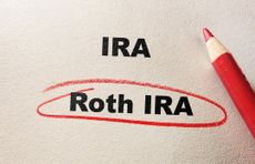 Roth IRA circled in red pencil, with IRA text