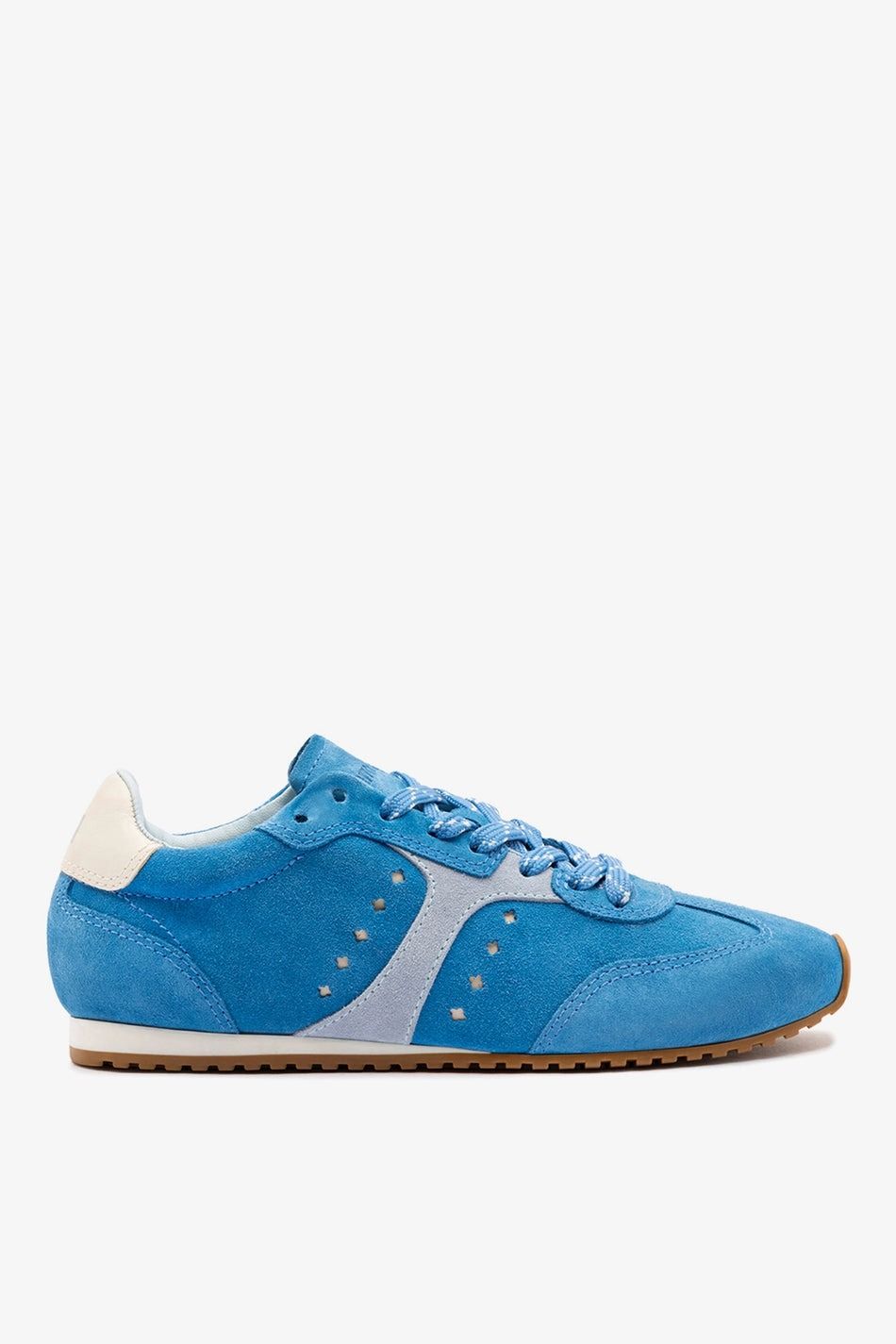 Larroudé, Stella Sneaker in Navy Suede and Ivory Leather