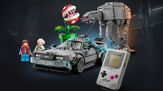 A selection of Lego sets on a dark background.