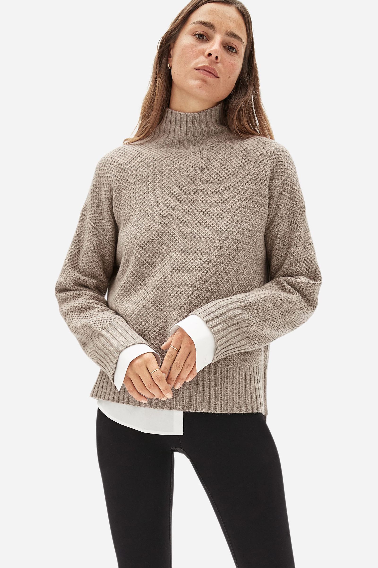 Everlane The Oversized Stroopwafel Turtleneck in ReCashmere