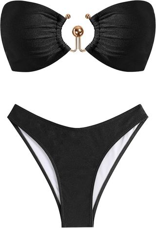 Zaful + Ribbed Bandeau Bikini